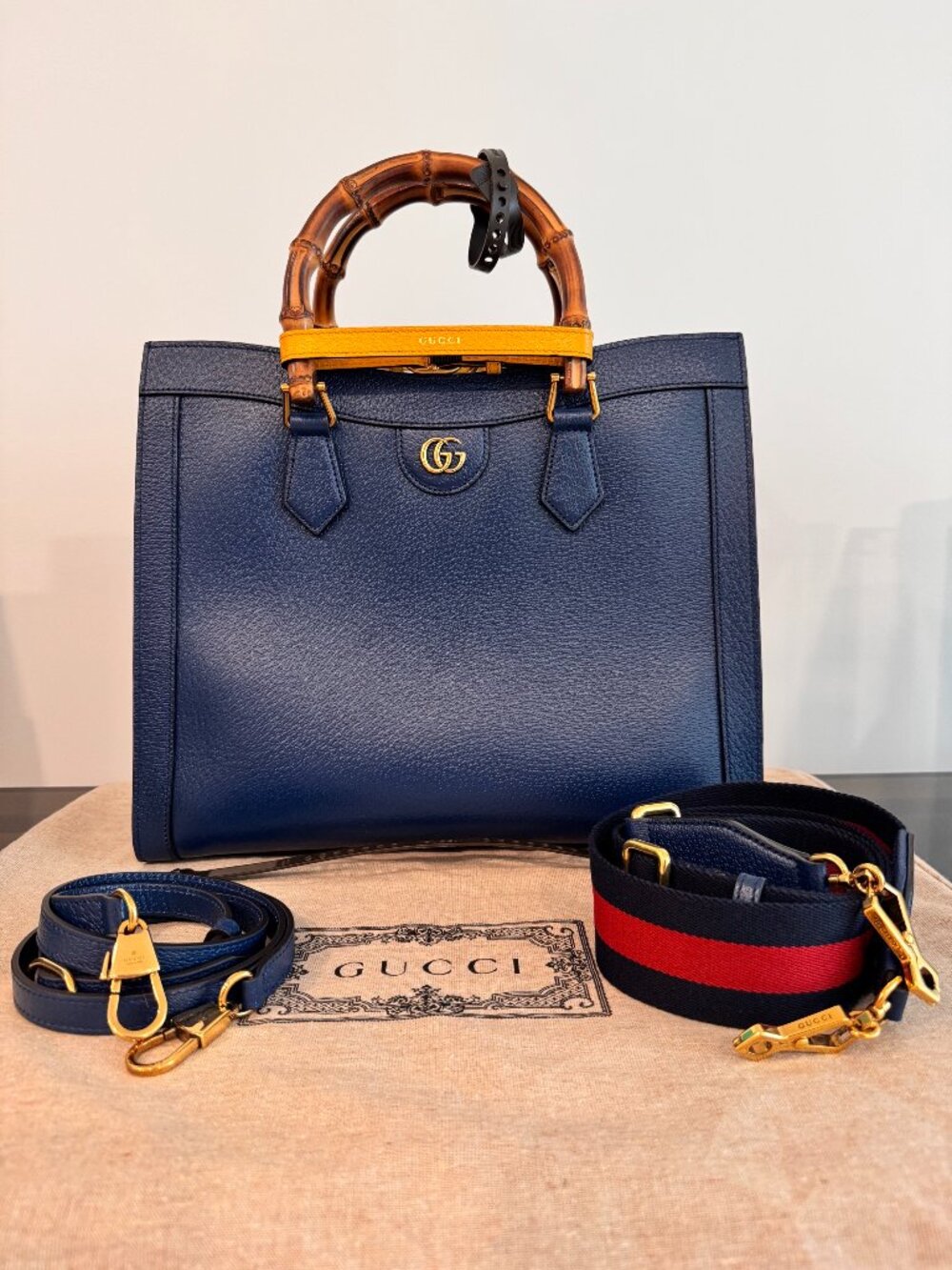 🔥SUPER FLY GUCCI DIANA ROYAL BLUE MEDIUM TOTE BAG